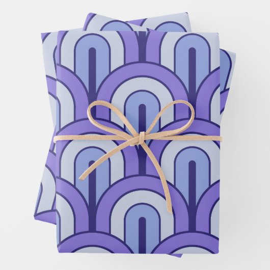 Retro Gradated Geometric Fan Pattern Inpakpapier Vel (In situ)