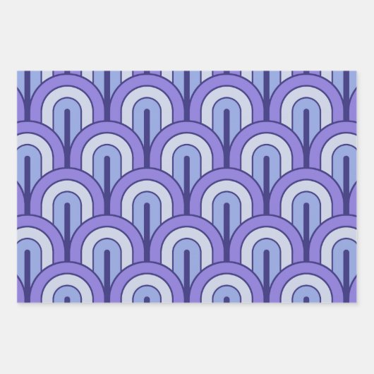 Retro Gradated Geometric Fan Pattern Inpakpapier Vel (Voorkant)