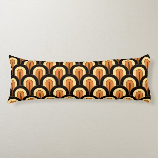 Retro Gradated Geometric Fan Pattern Lichaamskussen (Voorkant)