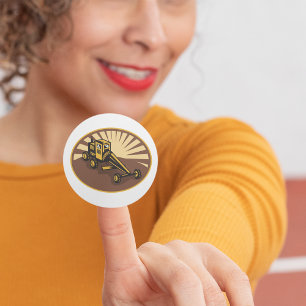 Retro Grader Ronde Sticker