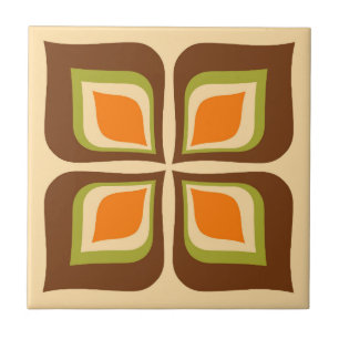 Retro Gradient Autumn Leaves patroon Tegeltje