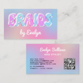 Retro Gradient Bubbles Braids Visitekaartje (Voorkant / Achterkant)