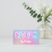 Retro Gradient Bubbles Braids Visitekaartje (Staand voorkant)