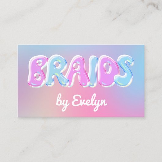 Retro Gradient Bubbles Braids Visitekaartje (Voorkant)