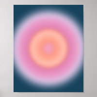 Retro gradiënt donkerblauw en roze Abstracte aura
