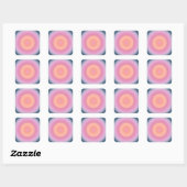 Retro gradiënt donkerblauw en roze Abstracte aura Vierkante Sticker (Vel)