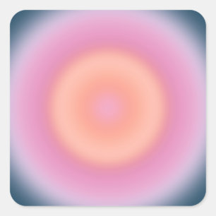 Retro gradiënt donkerblauw en roze Abstracte aura Vierkante Sticker