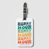 Retro Gradiënt Huwelijksreis Pas getrouwd Paar Cus Bagagelabel (Voorkant (verticaal))