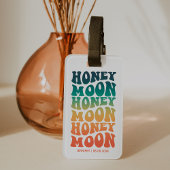 Retro Gradiënt Huwelijksreis Pas getrouwd Paar Cus Bagagelabel