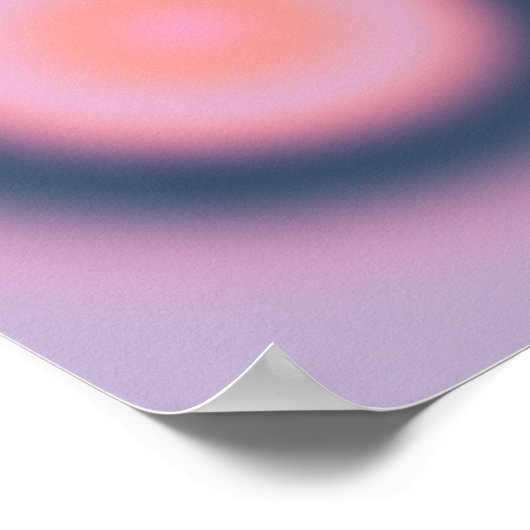 Retro Gradient Lavender Paars Lila Abstracte Aura Poster (Hoek)