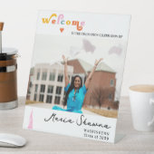 Retro Graduation Party Class of 2024 Welkomstbord Reclamebord Met Voetstuk