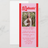 Retro Graduation Party Digitale Editie Kaart (Voorkant / Achterkant)