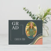 Retro Graduation Party Invitation Kaart (Staand voorkant)