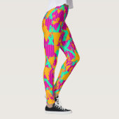 Retro Graffiti Clash Leggings – jaren 80 Neon Stre (Rechts)