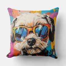 Retro Graffiti Groovy Shih Tzu Hond in de schaduw