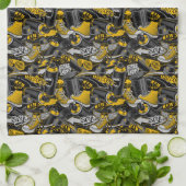 Retro Graffiti Stadspatroon Theedoek (Gevouwen)