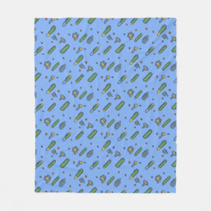 Retro Grafisch het Vlikken Patroon van Klippen op Fleece Deken