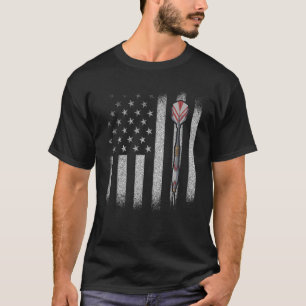 Retro grafische dart speler darts dartbord roos t-shirt