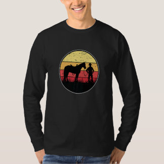 Retro Grafische Paardenliefhebber Equestrian Ruite T-shirt