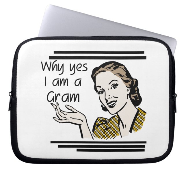 Retro Gram geschenken Laptop Sleeve (Voorkant)