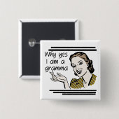 Retro Gramma T-shirts en cadeaus Vierkante Button 5,1 Cm (Voorkant /achterkant)