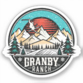Retro Granby Ranch Ski Sticker (Voorkant)
