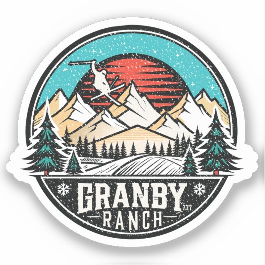 Retro Granby Ranch Ski Sticker (Voorkant)