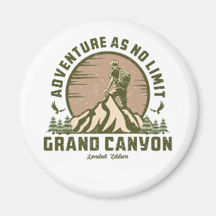 Retro Grand Canyon Hike Sunset Magneet