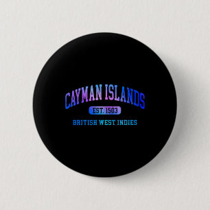 Retro Grand Cayman Islands Kleurrijke Boog Tekst S Ronde Button 5,7 Cm