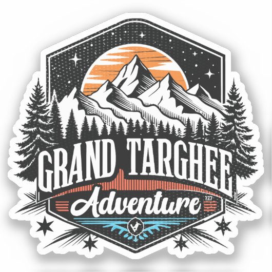 Retro Grand Targhee Ski Sticker (Voorkant)
