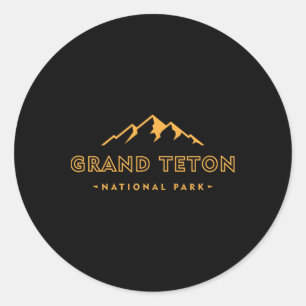Retro Grand Teton National Park Wyoming Opgericht Ronde Sticker