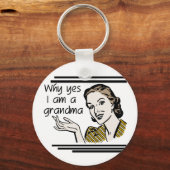 Retro Grandma T-shirts en cadeaus Sleutelhanger (Voorkant)