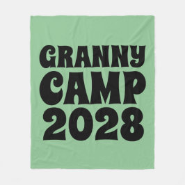 Retro Granny Camp tekst Fleece Deken
