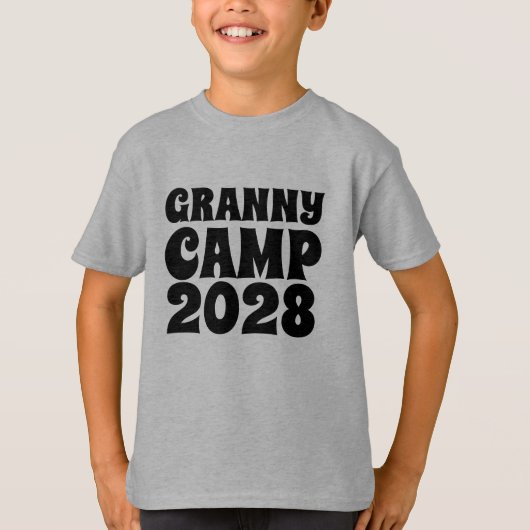 Retro Granny Camp tekst Kinder T-shirt (Voorkant)