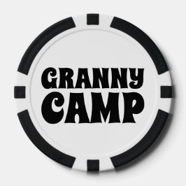 Retro Granny Camp tekst Poker Chips