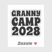 Retro Granny Camp tekst Sticker (Vel)