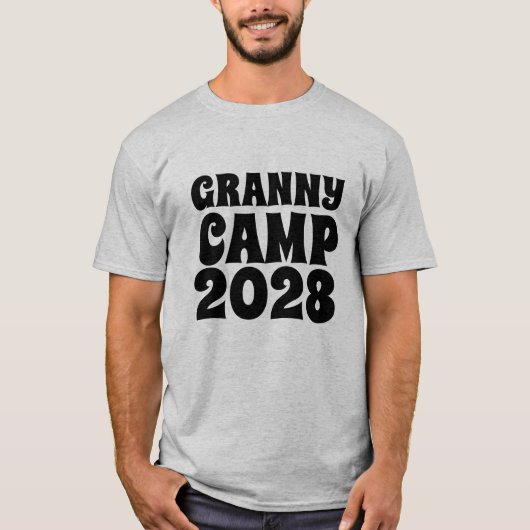 Retro Granny Camp tekst T-shirt (Voorkant)