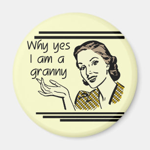 Retro Granny T-shirts en cadeaus Magneet