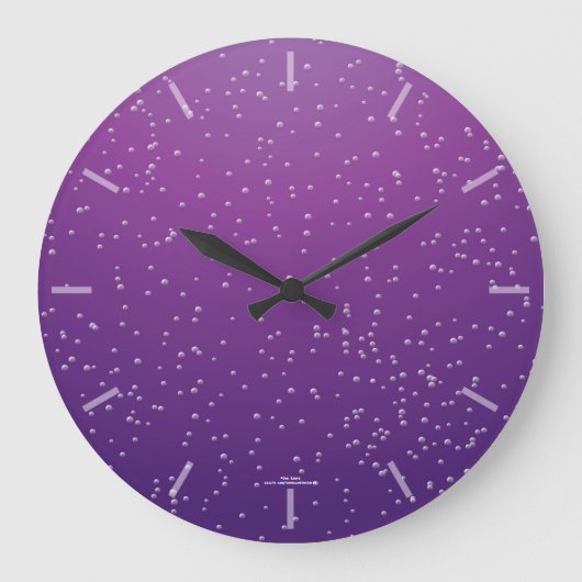 Retro Grape Soda Bubbles Clock Grote Klok (Voorkant)