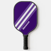 Retro Grapevine Grove Stripes met naam Pickleball Paddle (Voorkant)