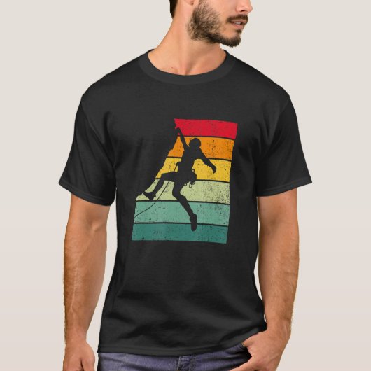 Retro Graphic Climbing Bouldering Rock Climber Mou T-shirt (Voorkant)