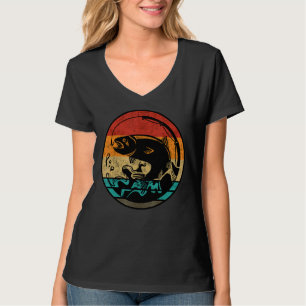 Retro Graphic Geviste Rod ijs Fisher Ice Vissen F T-shirt