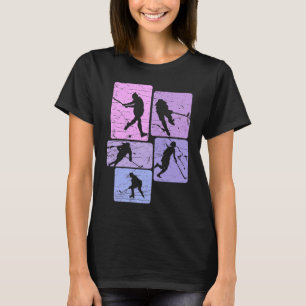 Retro Graphic Hockey Player Field Hockey T-shirt