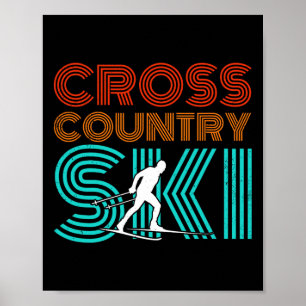 Retro Graphic Langlaufen Wintersport B Poster