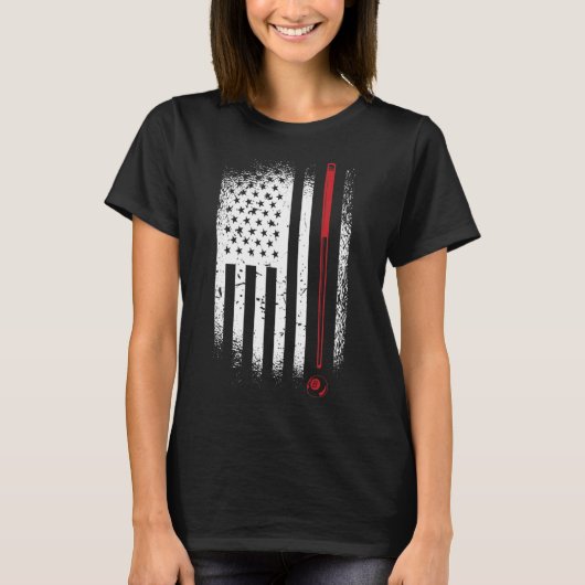 Retro Graphic Pool Billard Snooker Billard Cue 8-l T-shirt (Voorkant)
