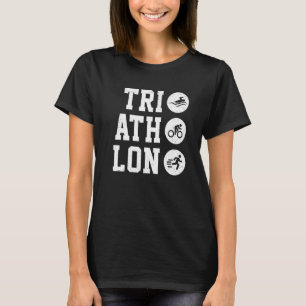 Retro Graphic Run Bike Swim Triathlon Triathletet T-shirt