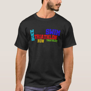 Retro Graphic Run Bike Swim Triathlon Triathletet T-shirt