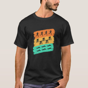 Retro Graphic Run Bike Swim Triathlon Triathletet T-shirt