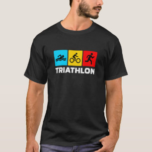 Retro Graphic Run Bike Swim Triathlon Triathletet T-shirt