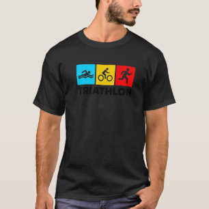 Retro Graphic Run Bike Swim Triathlon Triathletet  T-shirt